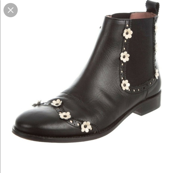 RED Valentino Patent Leather Daisy Ankle Boots - Picture 12 of 12
